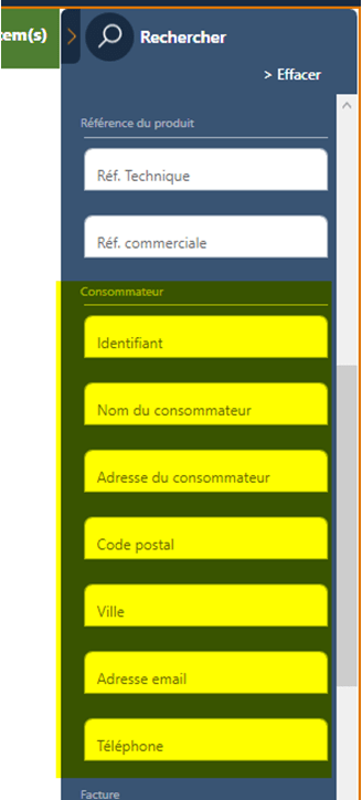 Filtre ISG avec informations consommateurs