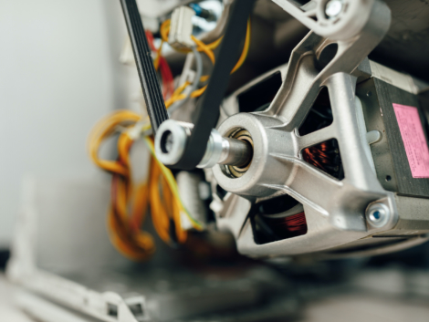 engine of washing machine with belt roller